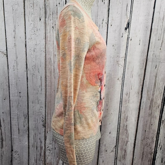 Aldo‎ Martins Fine Silk Multicolor Lightweight Cardigan Sweater Women's 8 EUC - Picture 3 of 8